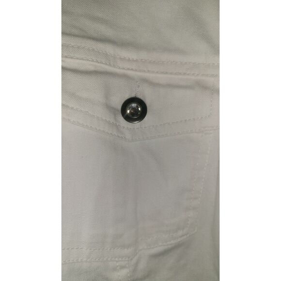 Denim & Co Womens White Denim Jacket 2x - Picture 3 of 3